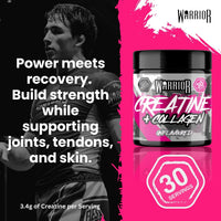 Warrior Creatine Monohydrate Powder + Hydrolysed Collagen Peptides 270g (30 Servings) – Micronised Creatine and Collagen Supplement for Muscle, Hair, Skin, Nails & Joints for Women – Unflavoured