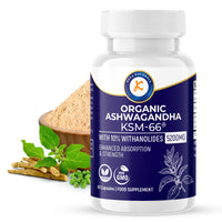 Keka Naturals Organic Ashwagandha KSM-66-5200mg - 10% Withanolides - Enhanced Absorption and High Strength - All Natural, Non-GMO - 60 Vegan Capsules