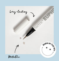 Technic Euphoria Metallic Liquid Liner - Highly Pigmented - Long Lasting - Brush like Tip for Ultimate Precision 0.8ml (Gun Metal)