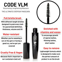 Code Beautiful CODE Beautiful Lash Kit, The Ultimate Lash Kit for Volume and Length, Mascara Primer and Black Mascara, Cruelty Free and Vegan Mascara for Sensitive Eyes 12ml