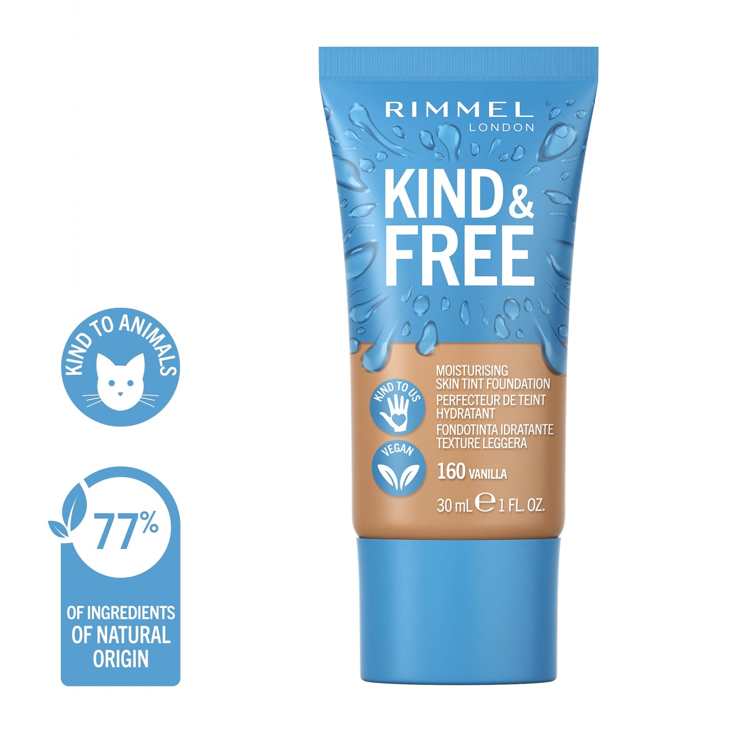 Rimmel Kind + Free Moisturising Skin Tint Foundation, Vanilla 160