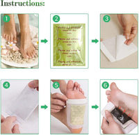 Jijizhazha 60 Pcs Natural Ingredients Detox Foot Patches,Organic Bamboo Vinegar Detox Foot Pads Improves Sleep Quality, Easy to Use(Extra Socks)