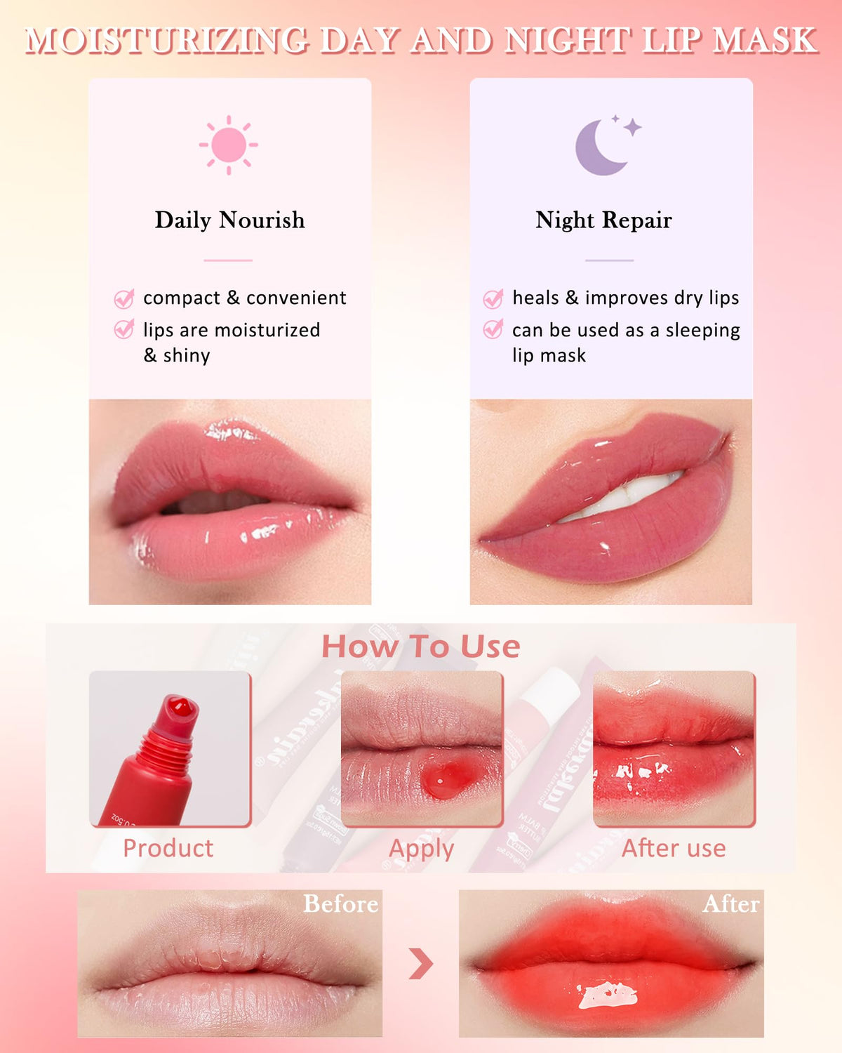 Lestpola Hydrating Tint Lip Butter Balm-3 Colors Clear Pink Brown Shine Glossier Lip Gloss, Jelly Lip Balm for Dry Lips, Long Lasting Moisturizing Non-Sticky Glow Reviver Fat Lip Care Oil, Gift for Women-Set A