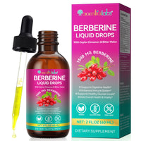 Berberine Supplement Liquid Drops, High Strength Berberine Liquid Drops with Ceylon Cinnamon, Bitter Melon, Immune and Digestive Support, Pineapple Flavor - Vegan & Sugar-Free, 60ml