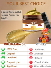 MYSHELL 100% Raw Batana Oil for Hair Growth, Unrefined Dr. Sebi Batana Oil from Honduras, Prevents Hair Loss, Natural and Pure Hair Growth Oil, Hair Treatment for Curly Hair,Enhances Hair Thickness