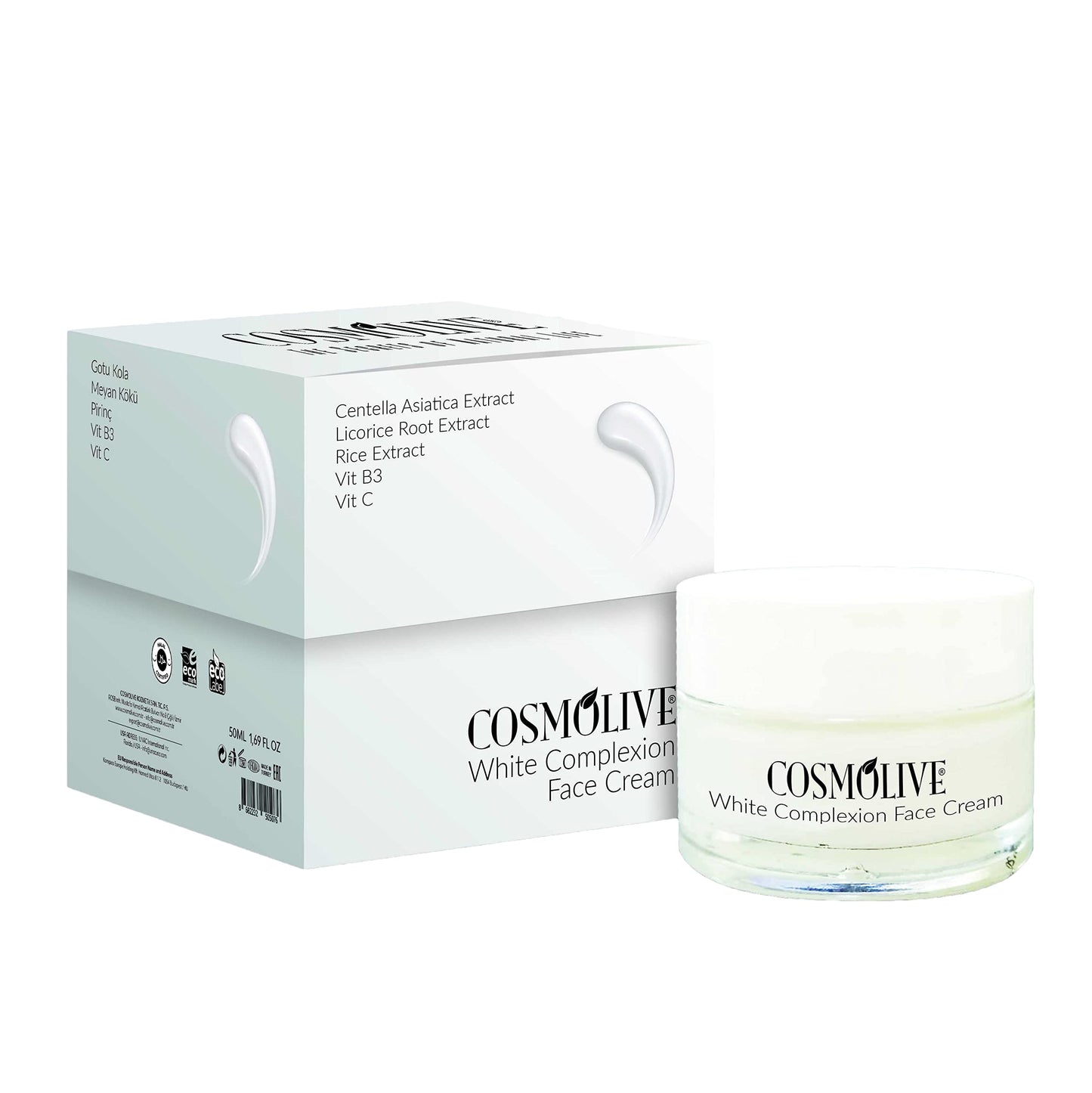 Cosmolive Purifying Night Cream with Vitamin B3 and Vitamin E for Moisturising and Protecting the Face, Anti-Wrinkle and Anti-Ageing Agent, 50 ml