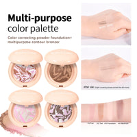 HOPHAT Baked Colour Correcting Powder Foundation – Lightweight Baked Foundation for Mature Skin, Neutralises Redness & Uneven Skin Tone, Natural Smooth Makeup (# 01 Fair)