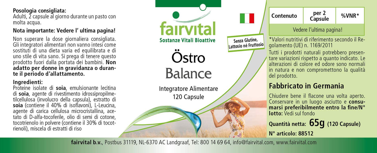 fairvital Fairvital | Oestro Balance - HIGH DOSAGE - 120 capsules - soybean isoflavones (genistin, daidzin, glycitein) with vitamin E