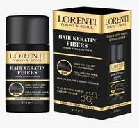 Lorenti Hair Keratin Fibers | Hair Building Powder | Instant Fix, Volumizing Smooth | No Clump | Medium Brown 27.5 gr