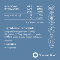 One Nutrition Pure Magnesium Bisglycinate - 90 Capsules