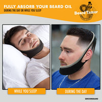 groomarang Beard Tamer Strap GROOMARANG Beard Shaper Face Strap - Prevent Bushy, Tangled, Itchy Beards and Keep Beard Oil Locked in - Black
