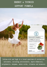 Complementary Supplements - Organic Seaweed Complex - Herbal Thyroid Health Support - Fucus Vesiculosus Bladderwrack, Kelp, Spirulina, Chlorella, Ashwagandha | 100 Capsules