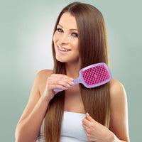 Maxmana Secret Detangler Hair brush,Detangling Brush, Massage Curl Comb for for Women, Men,Girls and Kids for Natural Curly Wet Dry Thick Straight Long Hair (GREEN+ROSE RED)