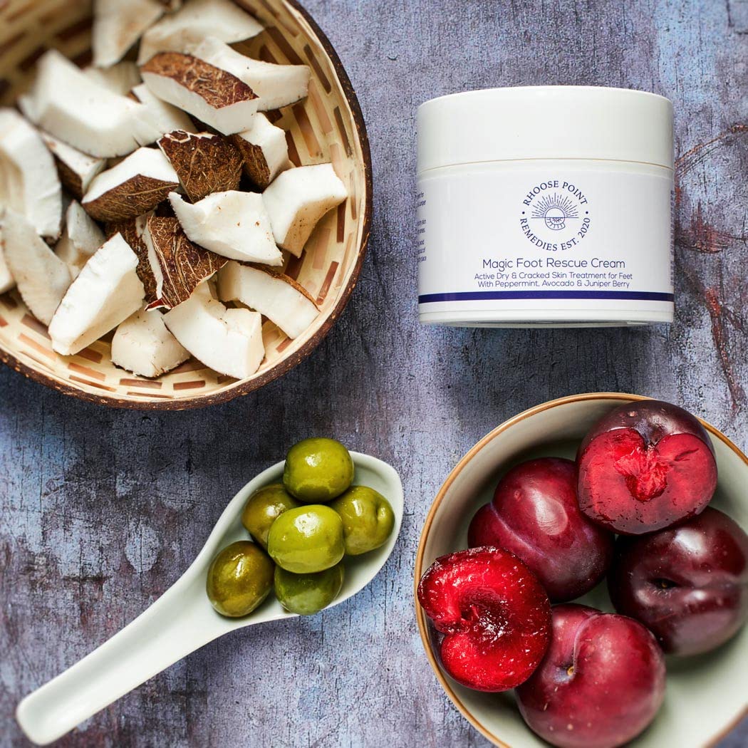 Rhoose Point Remedies Foot Cream for Very Dry Feet Softens & Prevents Dry Rough Skin 100g Vegan Friendly | Cooling Peppermint Foot Rescue Cream Intensive Cracked Skin Treatment for Feet Professional Cracked Heel Repair