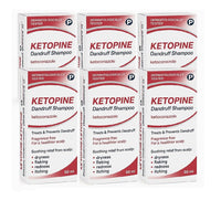 Asrev Healthcare Ketopine 2% Ketoconazole Anti-Dandruff Shampoo 6 x 60ml (6 PACK)