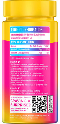 Wellgard Vitamin D3 K2 Gummies – Vitamin D3 K2 Gummies, Supports Bone Health, Immune System and Muscle Health
