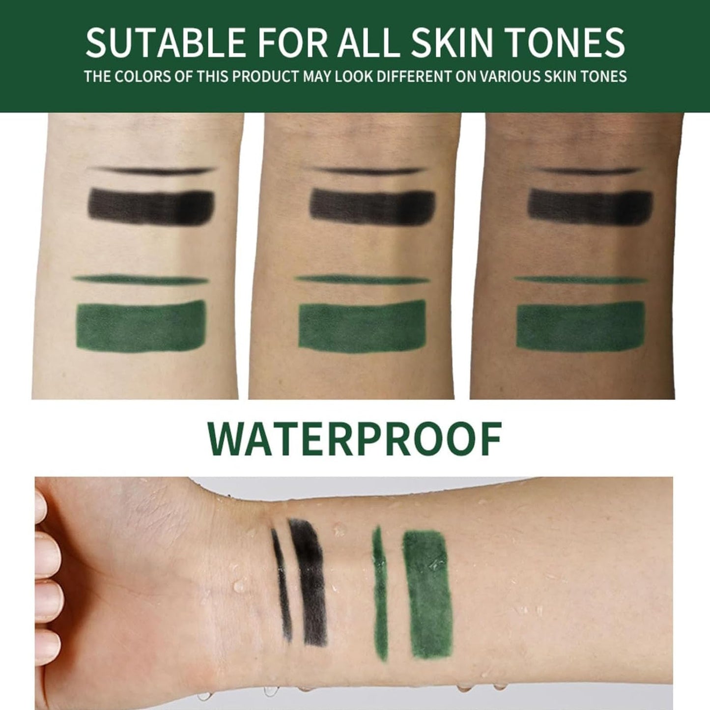 QUIWEN Kohl Powder Eyeliner,Black Eyeliner Handmade Smudge Proof Eyeliner, Black Eye Liner Pencils Natural Eyeliner Cream Powder, Long Lasting Smudge-Proof Intense Color Eyeliner For Eye Make-Up