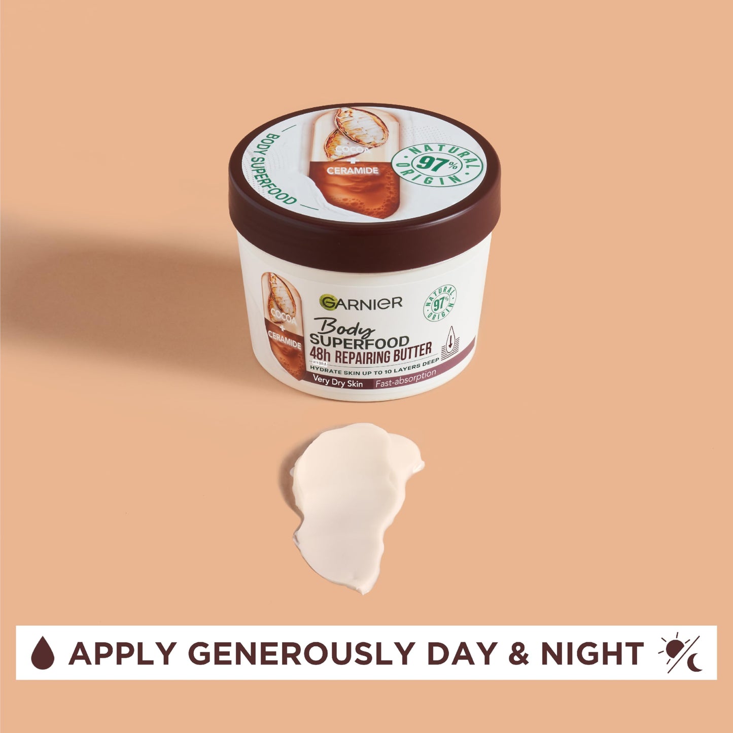 Garnier Body Butter Ceramide Nourishing Cream Cocoa For Very Dry Skin 300ml