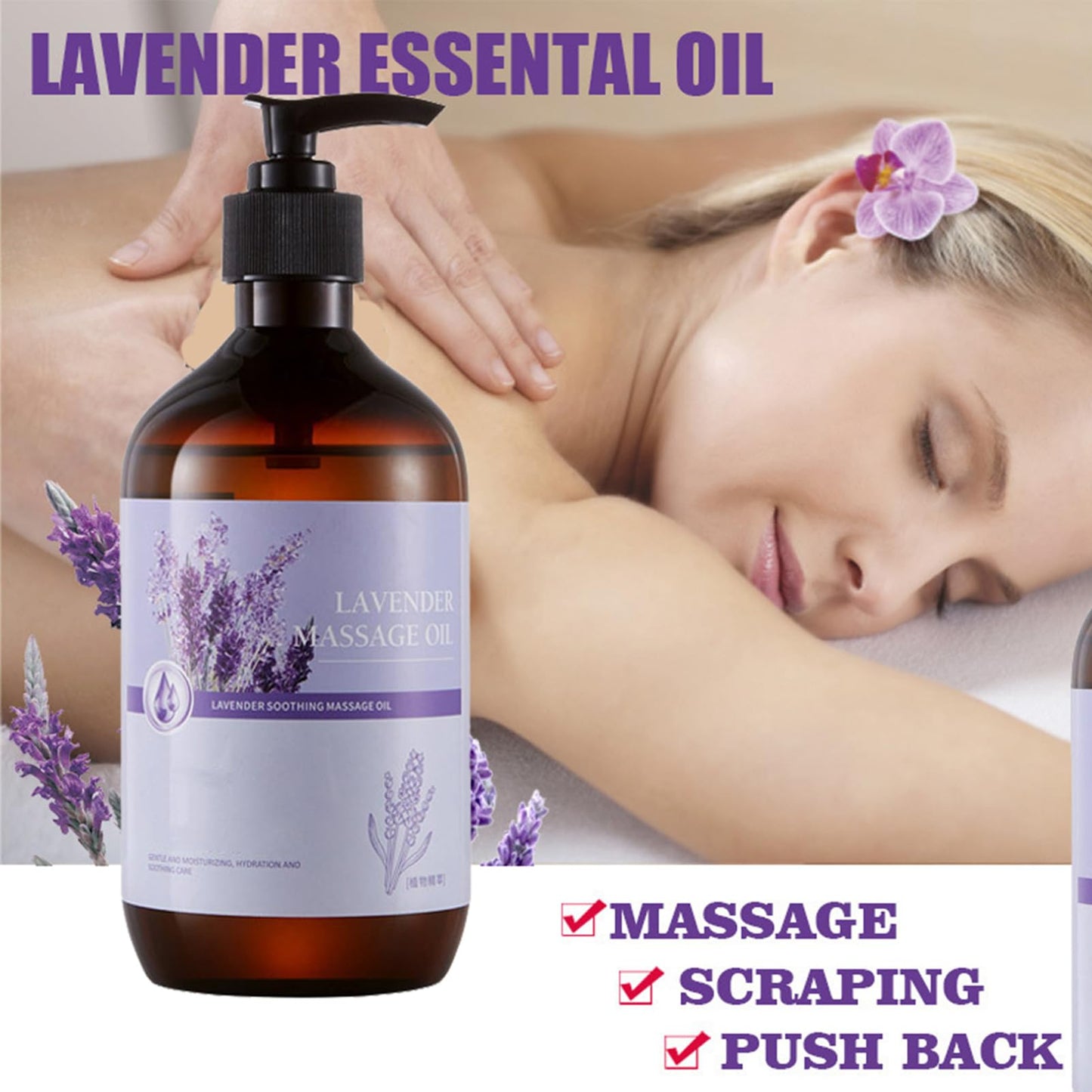 Rosarden Massage Oil for Relaxing, Warming, Joint Pain Sensual Massage Oil Lavender Massage Oils for Massage Therapy Moisturizing Massage Oil for Men and Women (Lavender Flavor)