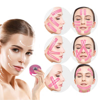 DHinkyoung Face & Forehead Wrinkle Patch, Effective Face Lift Tape, Facial Anti Wrinkle Tape, Non-invasive Wrinkle Remover for Hiding Wrinkles Double Chin Firming Skin (Pink)