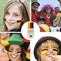 NoraGlaze 3 Color Flag Face Paint Stick – Waterproof Sweatproof Patriotic Crayons – Twist-Up Face Painting Stick for Football Fans National Events Easy Apply Skin Safe Long Lasting Colors
