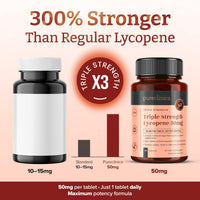 Pureclinica Lycopene 50mg – 360 Tablets (2 x 180) | 12 Month Supply | Triple Strength Antioxidant Supplement | High Potency Tomato Extract | Vegan, Non-GMO, Made in UK