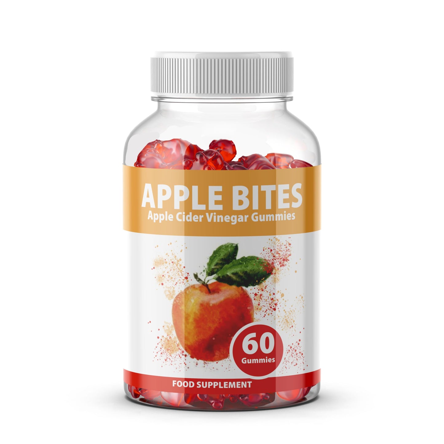 FItness Hero Supplements Apple Bites ACV Gummies - New & Sealed 60 Gummies - ALL NATURAL/Vegan