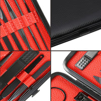 Keiby Citom Manicure Set Nail Set Nail Clipper Kit Professional - Stainless Steel Pedicure Set Nail Grooming Kit of 15pcs with Case for Travel (Black/Red)