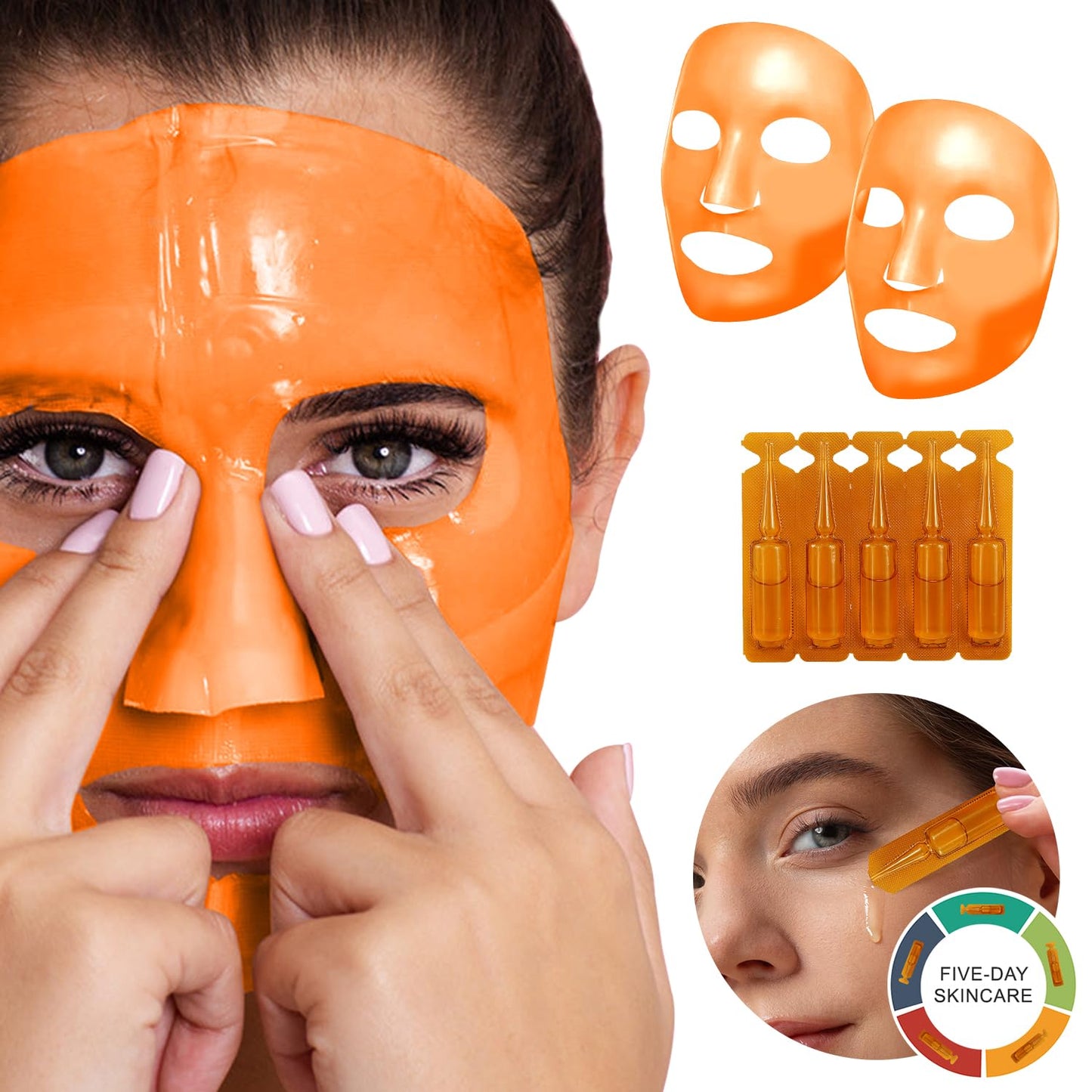 Skin Treats Vitamin C Five Day Skincare System | Hydrogel Face Mask | Vitamin C Serum | Energises & Rejuvenates | Vegan | Not Tested On Animals