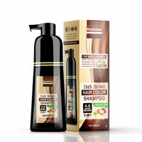 Royal Glow Hair Colour Shampoo – Ammonia-Free, Instant Grey Hair Dye for Men & Women – 3-in-1 Hair Colour, Shampoo & Conditioner – Non-Staining, Easy to Use (Black/Dark Brown) (Dark Brown, 200ml)