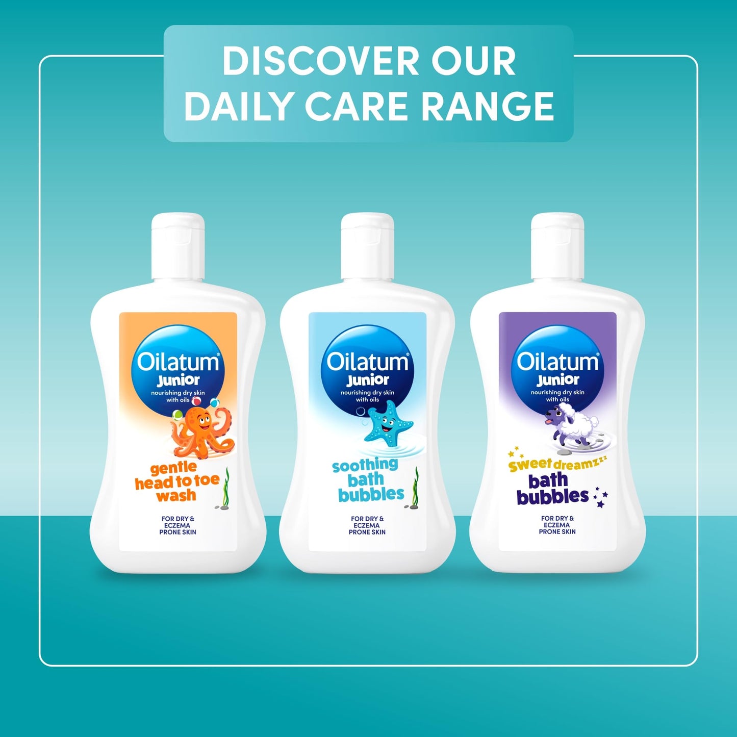 Oilatum Junior Soothing Bath Bubbles, For Dry, Sensitive & Eczema-Prone Skin, Gentle Cleanser Soothes & Moisturise Delicate Skin, Everyday use for Babies & Children, Fragrance Free, 1 x 300ml