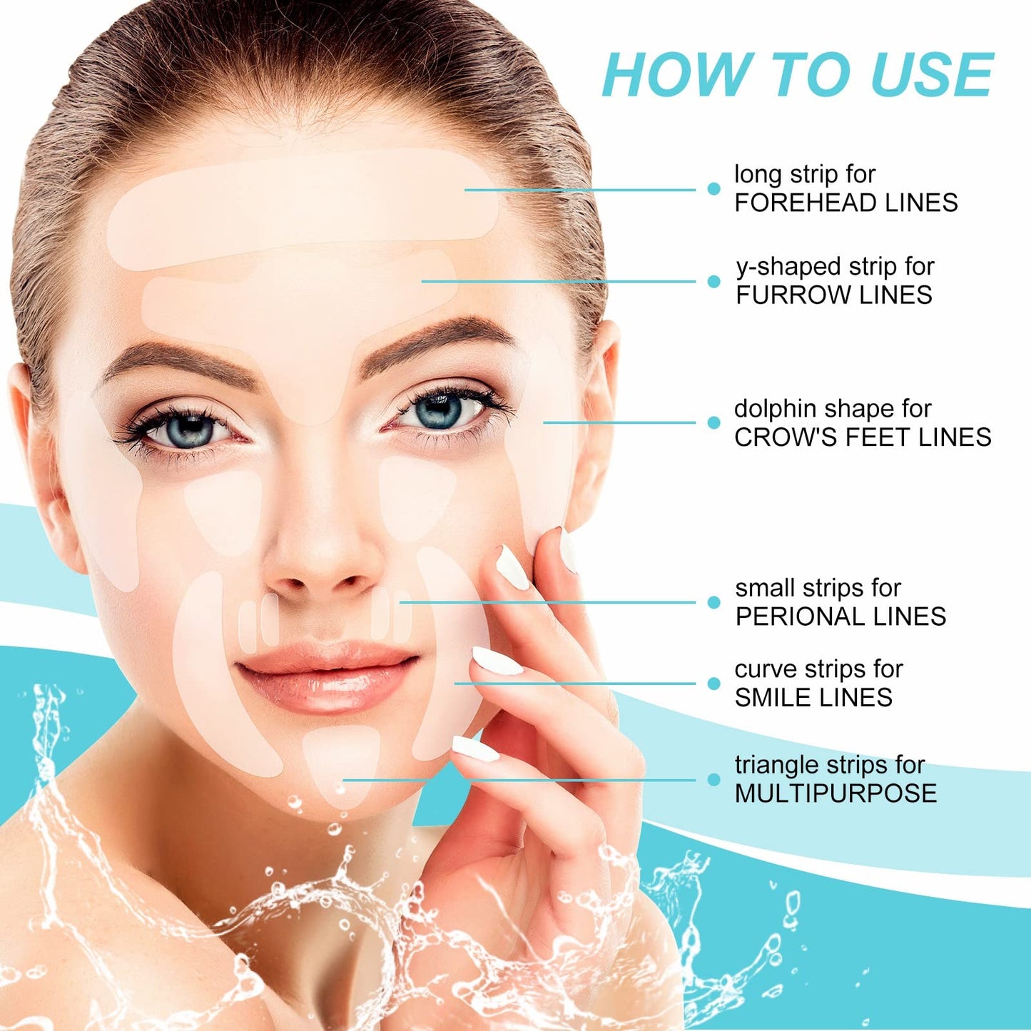 JSBNQRMZ Wrinkle Patches,160 Pieces Wrinkle Remover Strips,Pure Collagen Films Anti Wrinkle Facial Patches To Smooth Eye,Mouth,Forehead Wrinkles-Reduces Wrinkles,Nourishes And Moisturises Skin