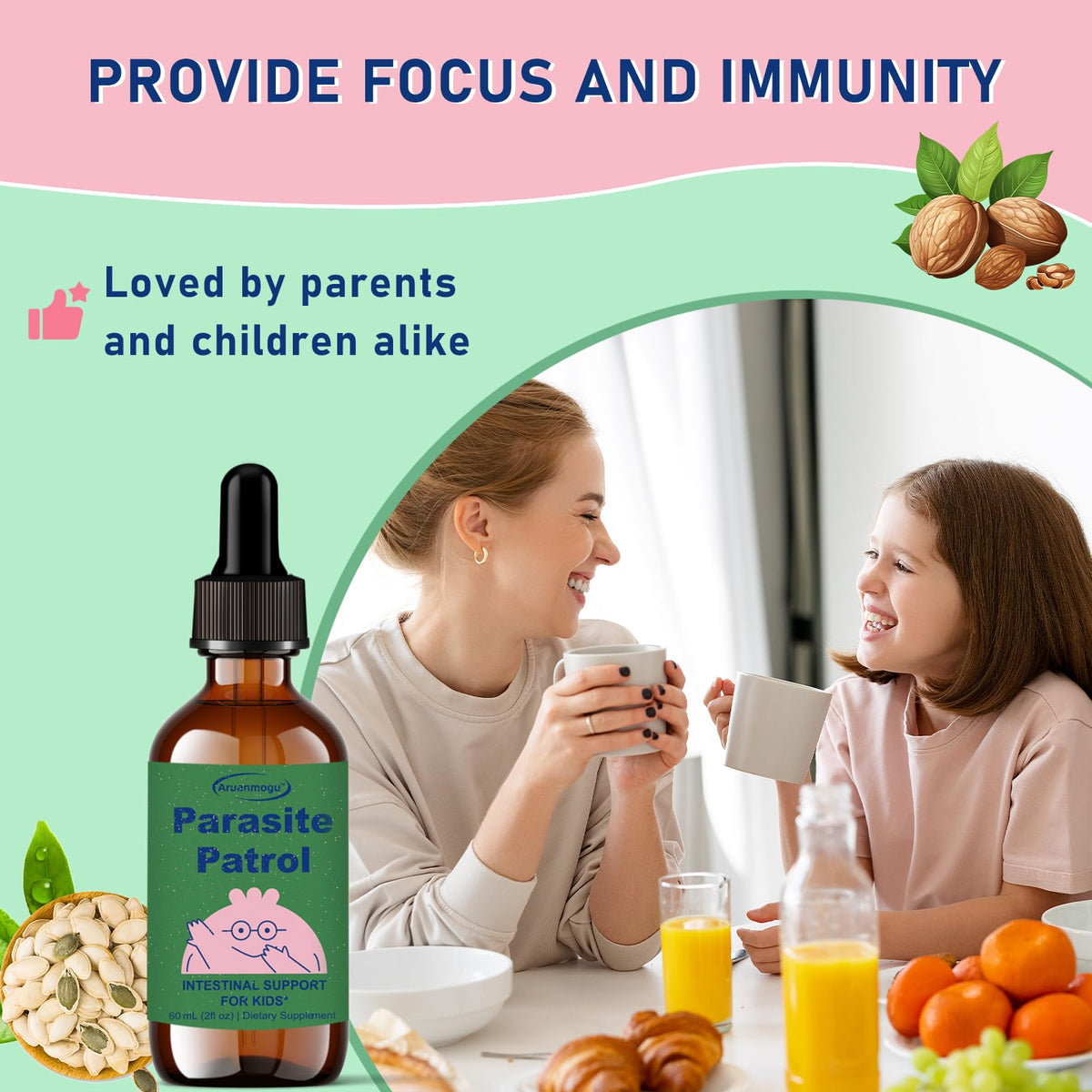 Aruanmogu Kids' Liquid Cleanse, Natural Detox Supplement, Berry Flavour, Alcohol-Free, 60ml
