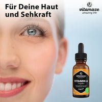 Vitamaze - amazing life Vitamin A Drops 5000 IU High Strength per Daily Dose, Retinol Liquid & Vegan, 50 ml (1700 Drops), Natural Food Supplement Without Additives, High Bioavailability