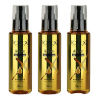 Totex Hair Argan Serum Oil 3x125ml | Hair Repair & Growth Treatment | Anti Frizz & Split Ends Control | Heat Protectant Smoothing Oil | Deep Hydration & Shine for Dry Damaged Hair