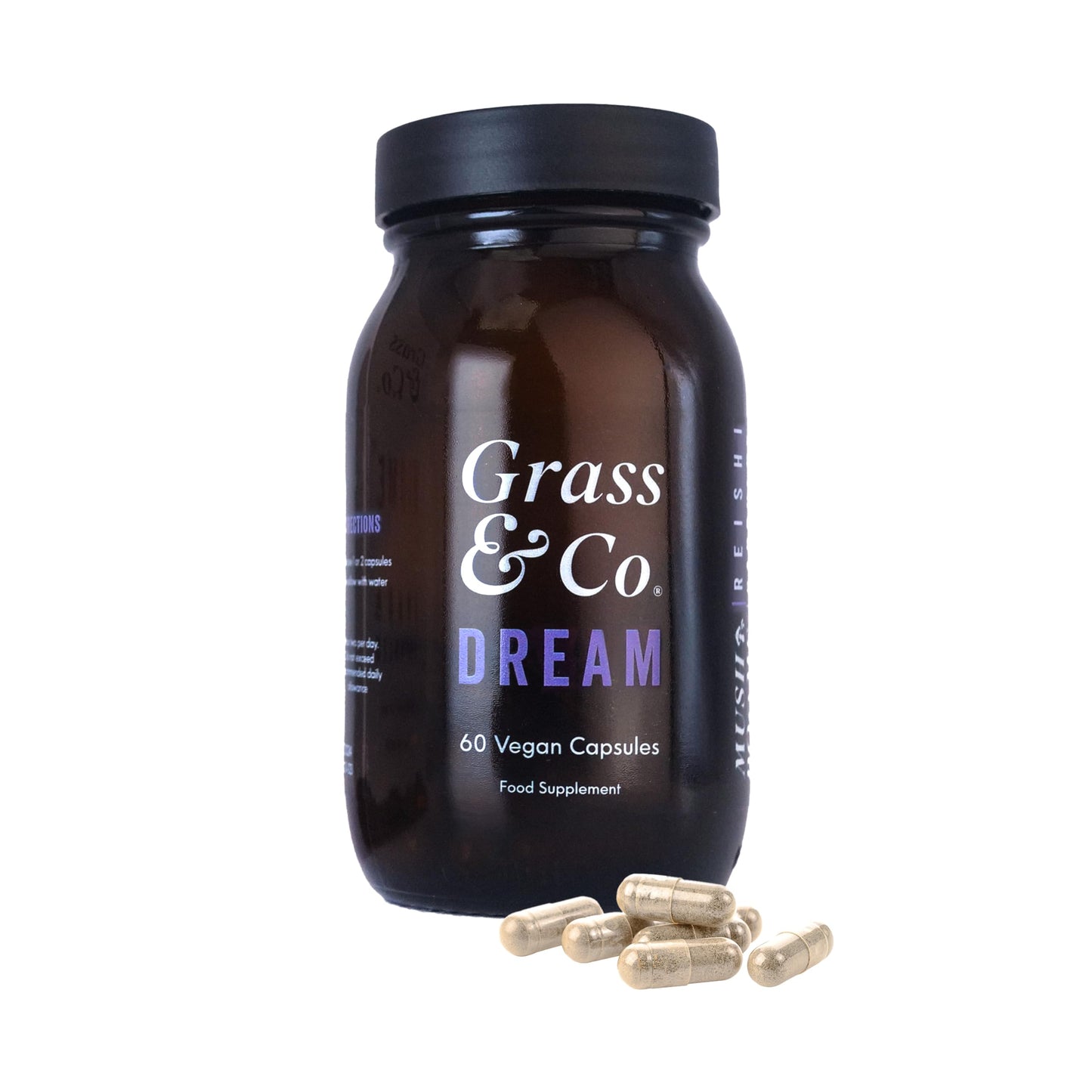 Grass & Co - Organic Reishi Mushrooms with Magnesium & Sage 60 | Regulate Hormonal Activity | Non-GMO, Gluten-Free, Cruelty-Free & Additive Free Reishi Capsules | 60 Vegan Capsules | 30 Day Supply