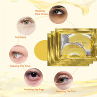 Tioueo 24K Gold Eye Pads, (25 Pairs) Anti Aging Anti Wrinkle Eye Patches, Eye Gel Pads or Puffy, Eyes Dark Circles, Hydrating, Remove Eye Bags