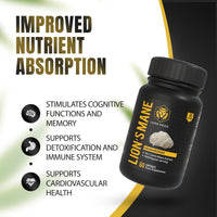 Lion's Pride Lions Pride Lions Mane Capsules, Food Supplement 10:1 Extract, High Strength Mushroom Powder, 60 Capsules