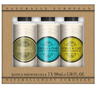 THE SOMERSET TOILETRY COMPANY LIMITED Naturally European Luxury Mini Shower Gel Collection - Verbena, Freesia & Pear and Ginger & Lime 3 x 120ml