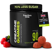 Fraction One Creatine Monohydrate 90 Gummies – Lab Verified, UK 3rd Party Tested, 30 Days Supply - 5000mg with BCAA’s per Serving, Pre-Workout Support, Muscle Recovery, Gym Supplement for Men/Women