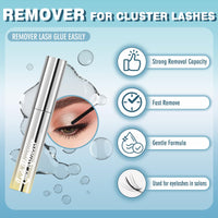 Cluster Lashes Kit - 10-16mm C Curl 120PCS Reusable Individual Eyelashes Kit with Lash Bond Seal Remover Tweezers - LANKIZ Fluffy Wispy Eyelash Clusters Long-Lasting All Day