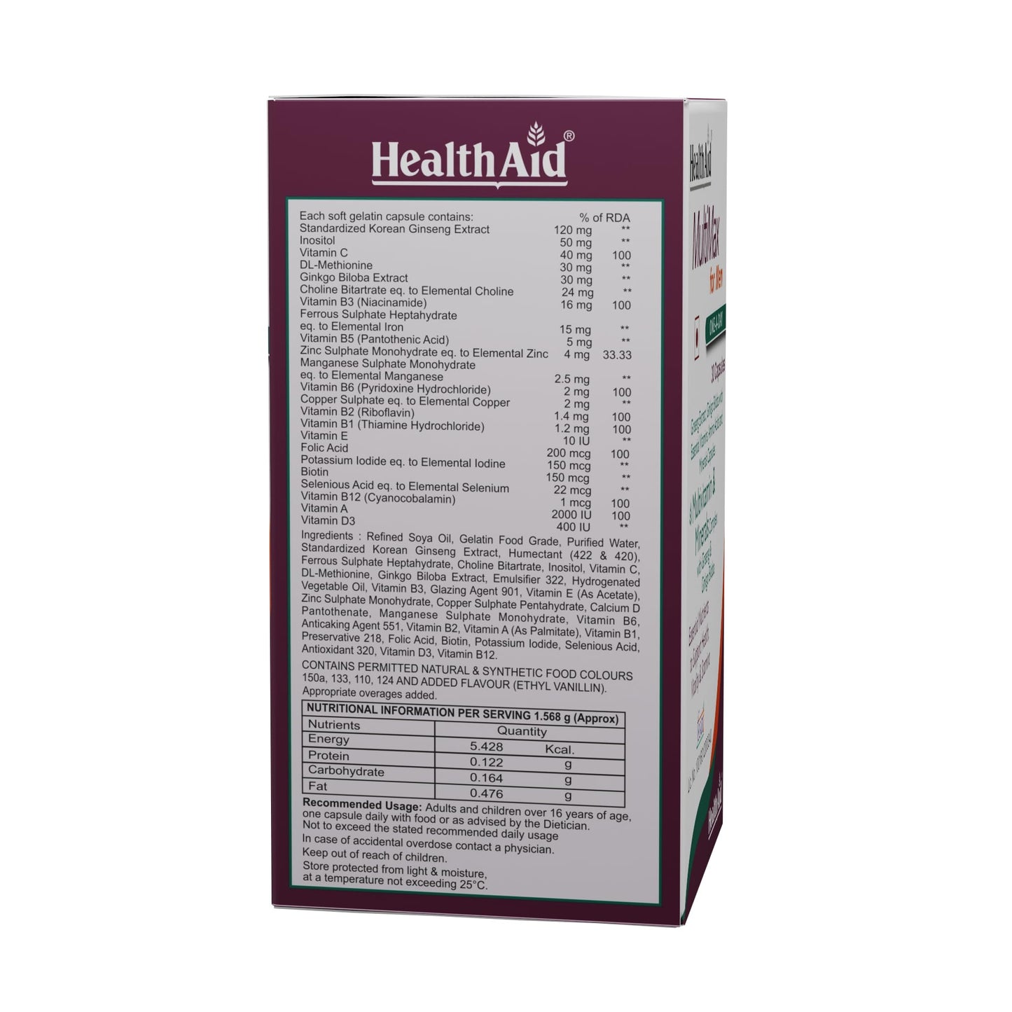 HealthAid MultiMax for Men Multivitamins and Minerals, 30 Capsules