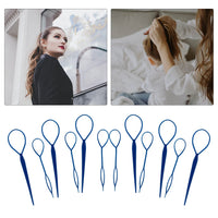 Trimming Shop Hair Braid Topsy Tool Ponytail Maker Clip Durable Styling Tool Fashion Hair Braiding Accessory for Making Women's Hair Style (Blue, 2pcs)