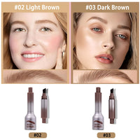 AmiCera Eyebrow Pen Eye Brow Pencil, Brow Fection Angled Brush Liquid Eyebrow Dye Kit - Brush & Power 2 in 1, Long-Lasting Quick Dry Waterproof Sweat-proof Natural Looking Brows, Light Brown