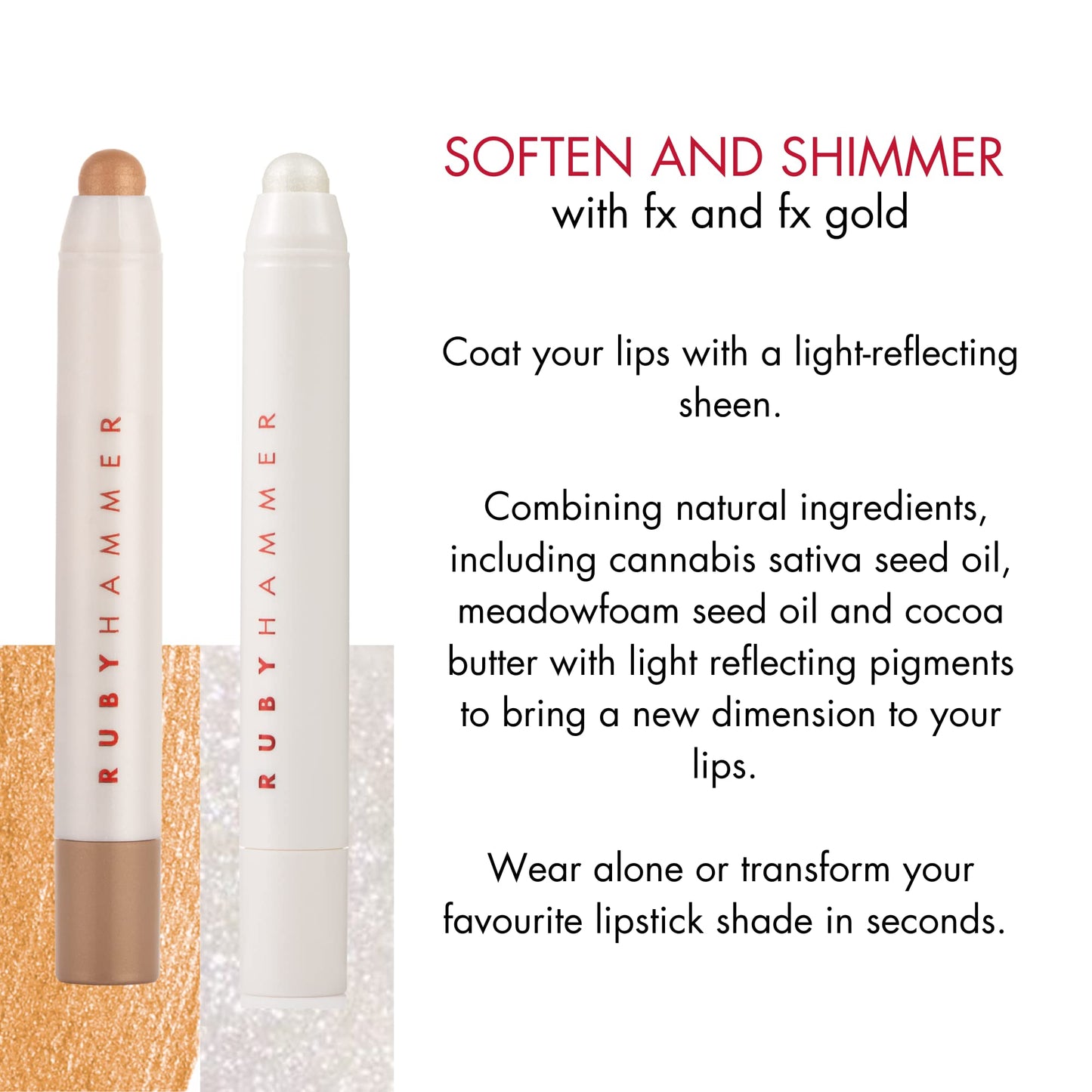 Ruby Hammer Lip Serum Balm – FX | Hydrate. Tint. Restore | Full Size | Designed by award winning make up artist Ruby Hammer MBE