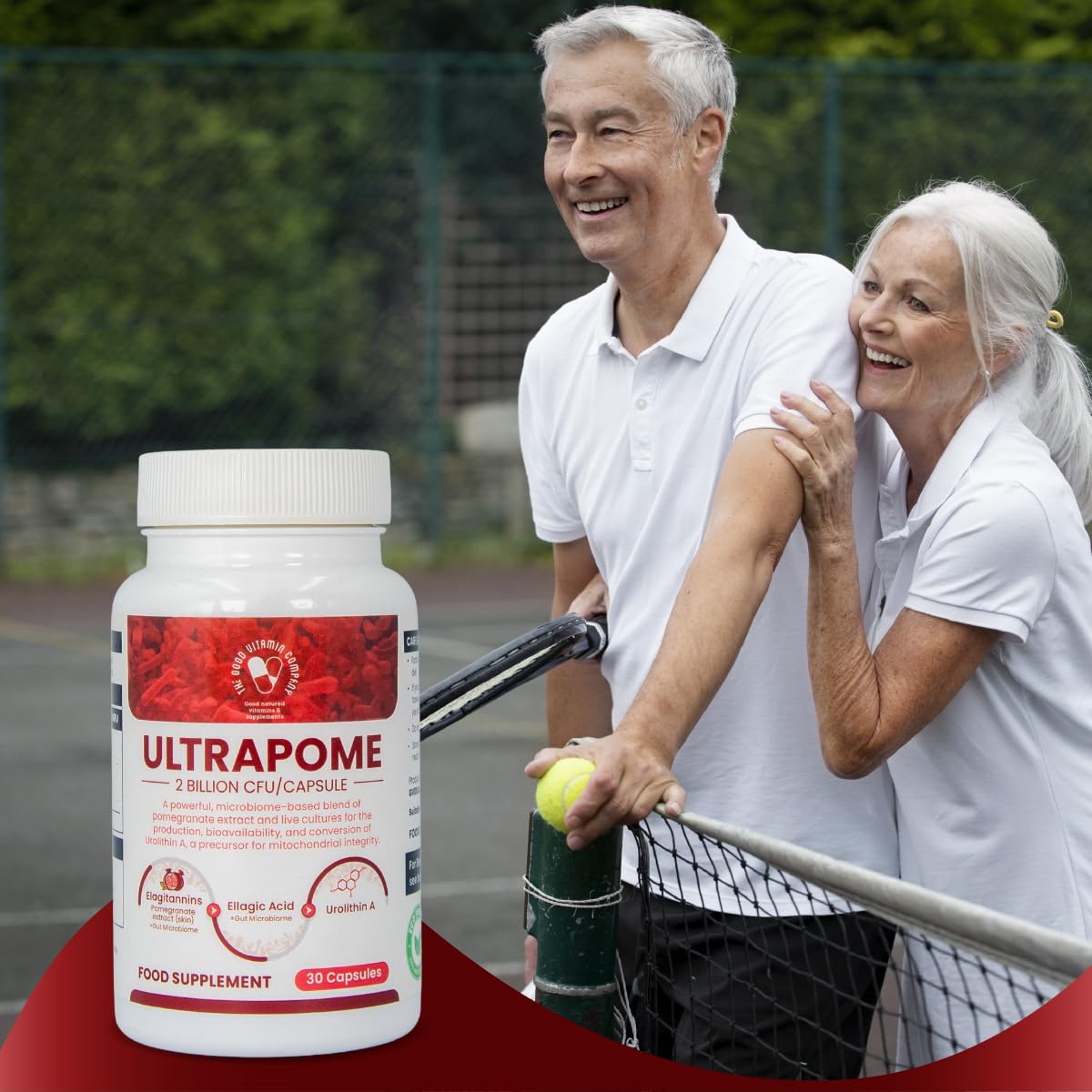 The Good Vitamin Company Ultrapome: 30 Vegetarian Capsules, Pomegranates + Live Cultures/Microbiome, Ellagitannins, Urolithin A Supplement, Cellular Health Complex for Mitochondrial Health, Mitophagy, Energy Support