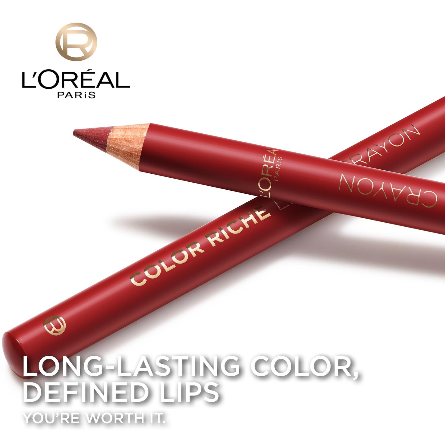 L'Oreal Paris Color Riche Lip Liner with Couture Precision to Define Lip Curves and Prevent Feathering, Creamy Formula for a Seamless Blend with Matching Satin Lipsticks, 300 Le Rouge Paris