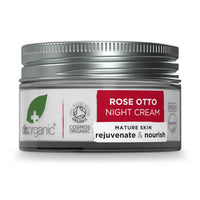 Dr. Organic Dr Organic Rose Otto Night Cream, Moisturising, Healthy-Aging, Wrinkles, Natural, Vegan, Cruelty-Free, Paraben & SLS-Free, Recycled & Recyclable, Certified Organic, 50ml, Packaging may vary