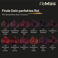 Femmas Hair Colour Cream, 100 ml Hair Colour with Argan Oil, Keratin & Ceramide (Dark Brown Red 3.6)