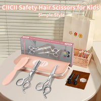 CIICII Kids Hair Cutting Scissors Shears Kit, Safe Round Tip Baby Scissors